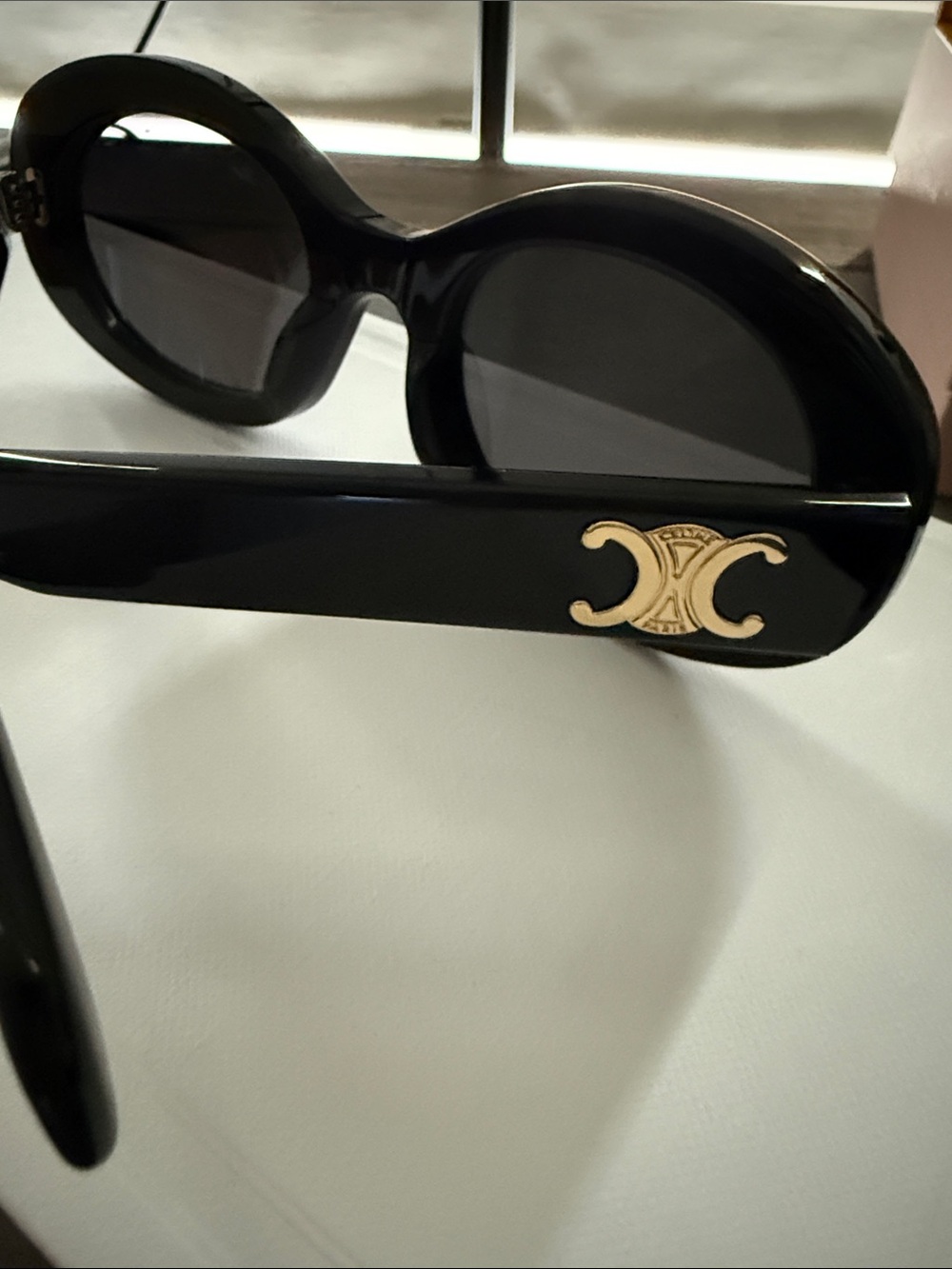 Celine Black Oval Sunglasses with Dark Lenses - Picture 3 of 8